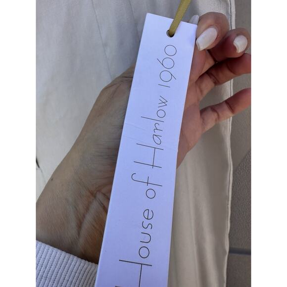 House Of Harlow Linen Blend Wide Leg Pants Sz 8 Cream NWT Preppy Minimalist Neut - Picture 5 of 8